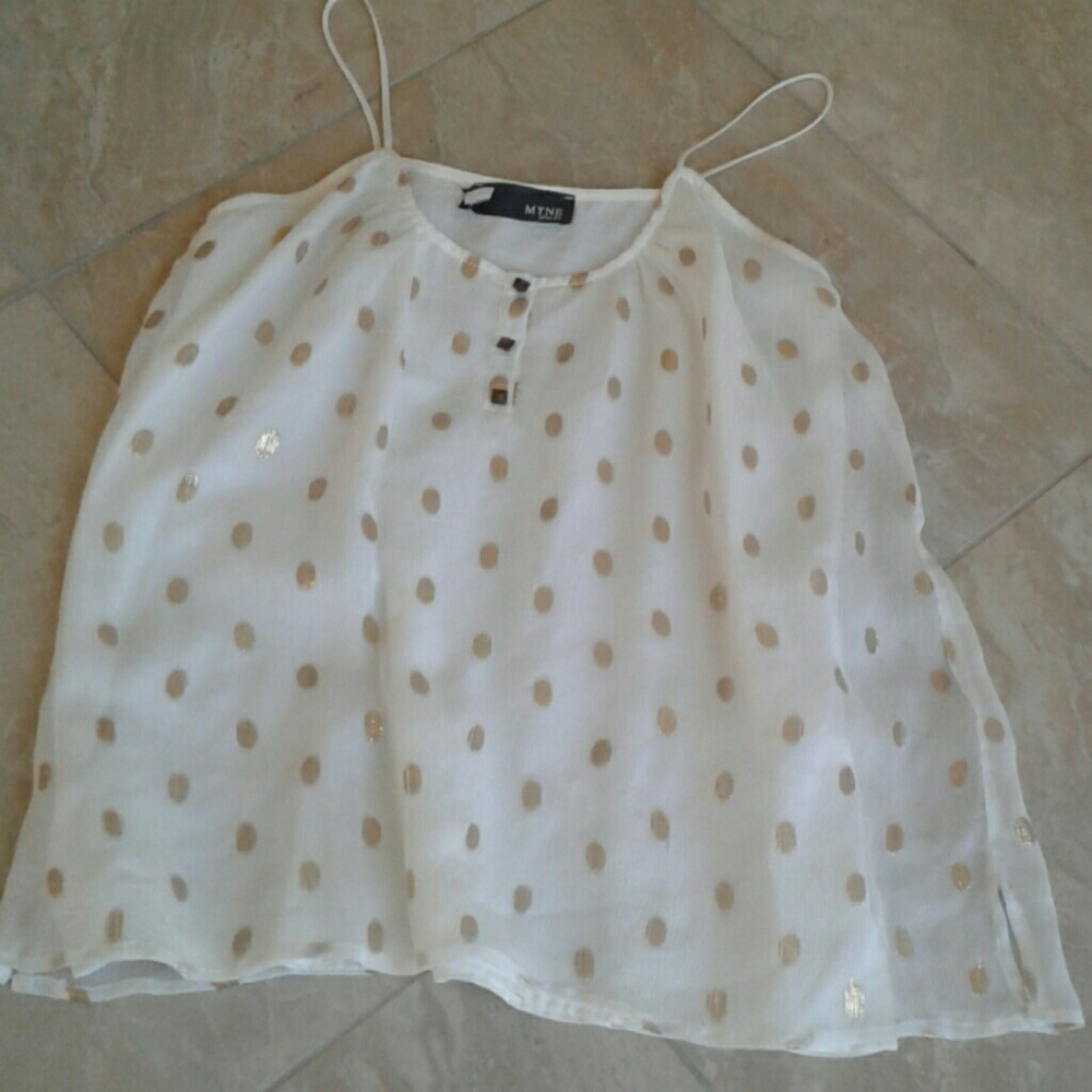 White and gold MYNE camisole.
